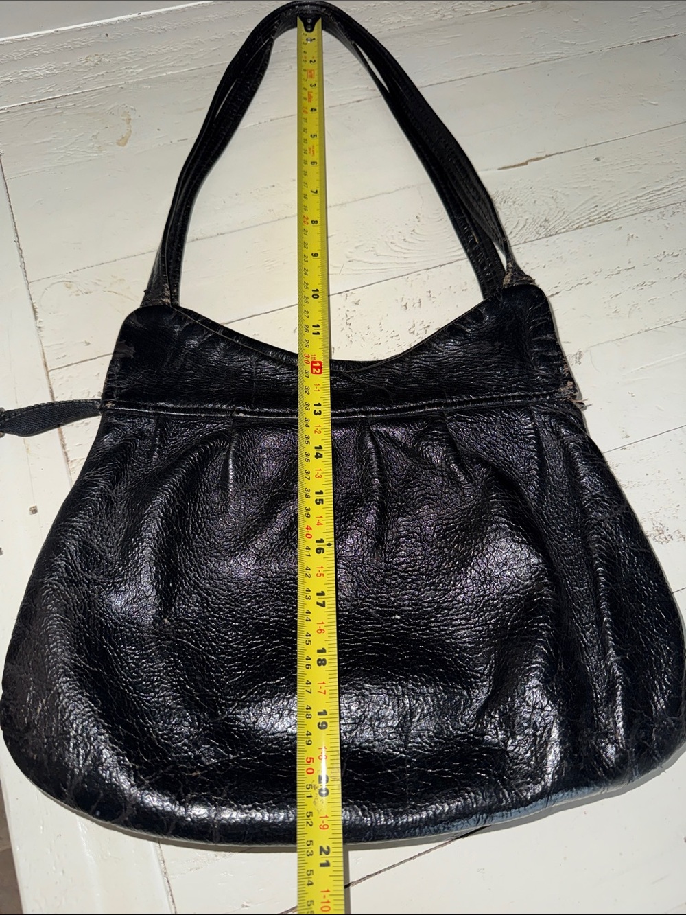 Vintage 80s hobo slouchy Classic Black Leather Shoulder Bag